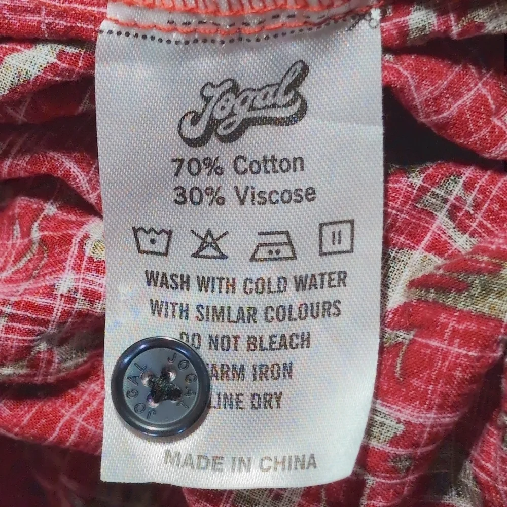 Jogal Red and Green Hawaiian Casual Shirt Sz L - Picture 6 of 6
